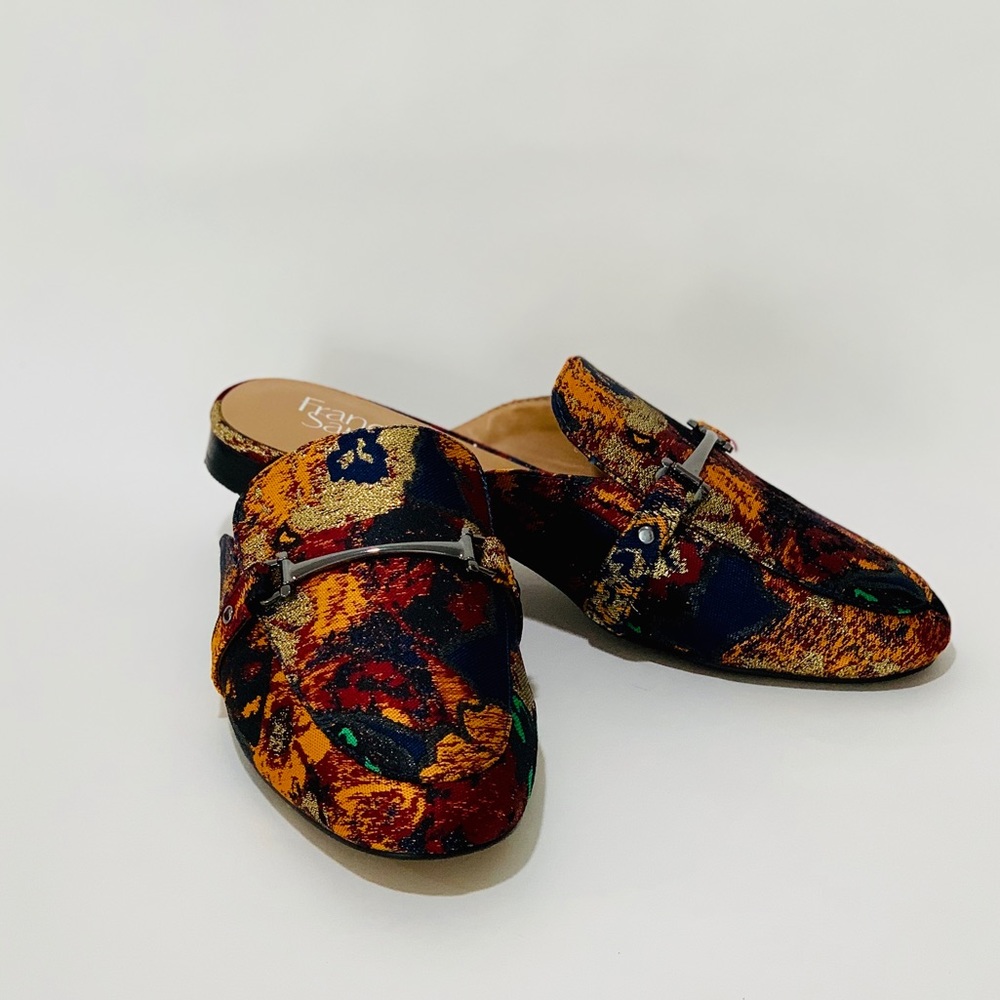 Franco Sarto brocado slides